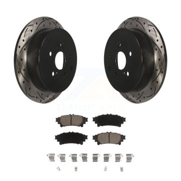 Rear Drill Slot Disc Brake Rotor Ceramic Pad Kit For Toyota Sienna Highlander Lexus RX350 KDC-100701