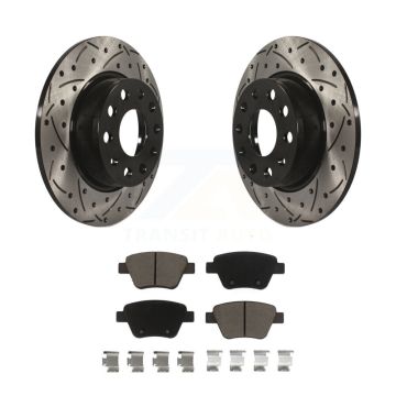 Rear Drilled Slot Brake Rotor Ceramic Pad Kit For Volkswagen Jetta Golf Beetle Passat GTI KDC-100702