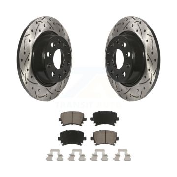 Rear Drill Slot Brake Rotor Ceramic Pad Kit For Volkswagen Tiguan CC Jetta Audi Q3 Passat KDC-100706