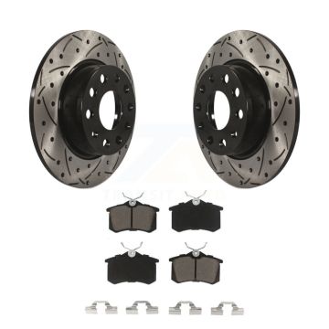 Rear Drilled Slot Brake Rotors Ceramic Pad Kit For Audi A3 With 272mm Diameter Rotor KDC-100710