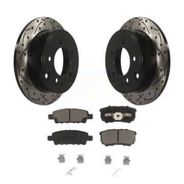 Rear Drill Slot Brake Rotors Ceramic Pad Kit For Jeep Mitsubishi Lancer Patriot Dodge 200 KDC-100717