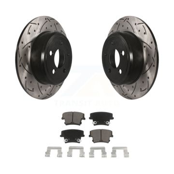 Rear Drilled Slot Brake Rotor & Ceramic Pad Kit For Dodge Chrysler 300 Charger Challenger KDC-100719