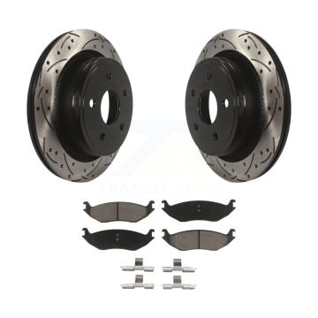 Rear Drilled Slot Brake Rotor Ceramic Pad Kit For Ram 1500 Classic Dodge Durango Chrysler KDC-100720