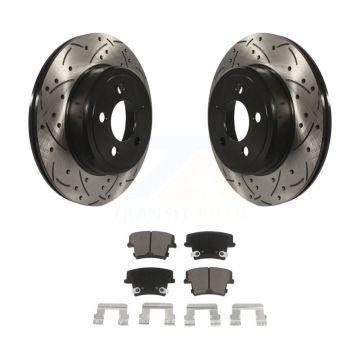 Rear Drilled Slot Brake Rotor & Ceramic Pad Kit For Dodge Chrysler 300 Charger Challenger KDC-100722