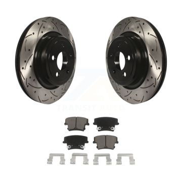 Rear Coated Drilled Slotted Disc Brake Rotor And Ceramic Pad Kit For Dodge Charger Magnum KDC-100723