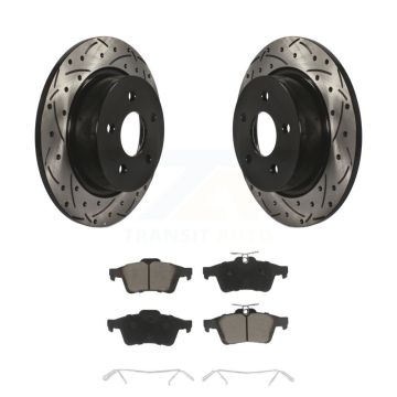 Rear Drilled Slot Disc Brake Rotors Ceramic Pad Kit For Ford Escape Transit Connect C-Max KDC-100725
