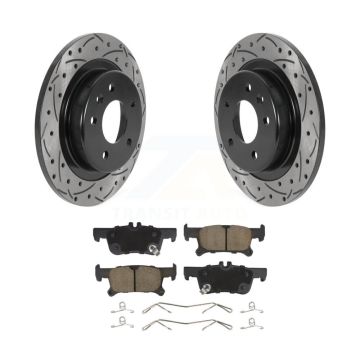 Rear Coated Drilled Slotted Disc Brake Rotors And Ceramic Pads Kit For Buick Envision KDC-100727