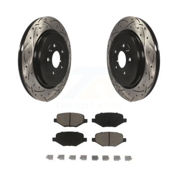 Rear Drill Slot Brake Rotors Ceramic Pad Kit For Ford Explorer Police Interceptor Utility KDC-100729