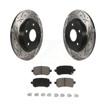 Rear Drill Slot Brake Rotor Ceramic Pad Kit For Dodge Grand Caravan Journey Chrysler Town KDC-100737