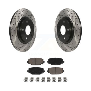 Rear Drill Slot Brake Rotor Ceramic Pad Kit For Dodge Grand Caravan Journey Chrysler Town KDC-100738