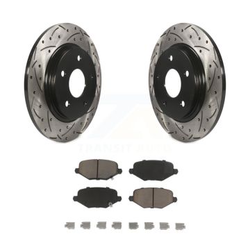 Rear Drilled Slot Brake Rotor Ceramic Pad Kit For Dodge Grand Caravan Chrysler Town & Ram KDC-100739