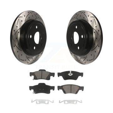 Rear Drilled Slot Disc Brake Rotors Ceramic Pad Kit For Dodge Durango Jeep Grand Cherokee KDC-100744