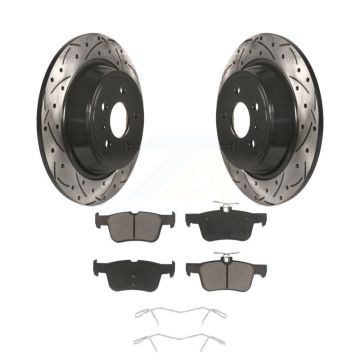 Rear Drilled Slot Brake Rotors Ceramic Pad Kit For Ford Escape Fusion Lincoln MKC MKX MKZ KDC-100748