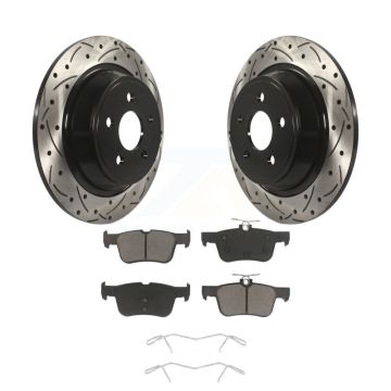 Rear Drill Slot Brake Rotor Ceramic Pad Kit For Ford Edge Fusion Lincoln Nautilus MKX MKZ KDC-100749