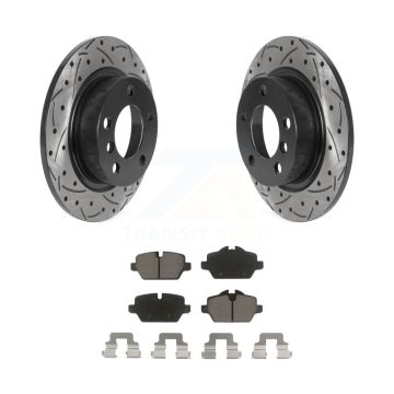 Rear Coat Drill Slot Disc Brake Rotors Ceramic Pad Kit For Mini Cooper Countryman Paceman KDC-100759
