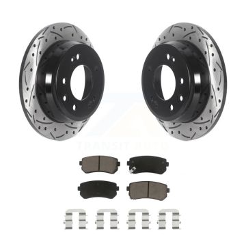 Rear Drill Slot Disc Brake Rotors Ceramic Pad Kit For Hyundai Elantra Tucson Kia Sportage KDC-100764