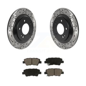 Rear Drill Slot Brake Rotor Ceramic Pad Kit For Hyundai Kia Sonata Elantra GT Optima Soul KDC-100766