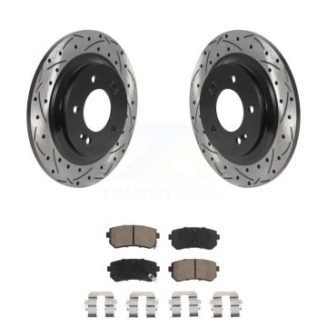 Rear Drill Slot Brake Rotor Ceramic Pad Kit For 16 Kia Optima With Electric Parking KDC-100769