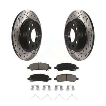 Rear Coated Drilled Slotted Disc Brake Rotor And Ceramic Pad Kit For 2013-2016 Dodge Dart KDC-100772