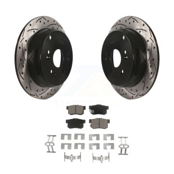 Rear Coated Drilled Slotted Disc Brake Rotors And Ceramic Pads Kit For Acura RDX KDC-100780