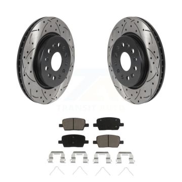 Rear Drill Slot Brake Rotor Ceramic Pad Kit For Chevrolet Cadillac XT5 Traverse GMC Buick KDC-100785