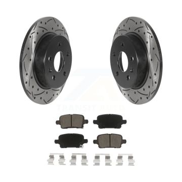 Rear Drilled Slot Disc Brake Rotor & Ceramic Pad Kit For Chevrolet Cruze Bolt EV Volt EUV KDC-100792