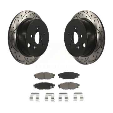 Rear Drill Slot Disc Brake Rotor Ceramic Pad Kit For Subaru Crosstrek Impreza Forester XV KDC-100796