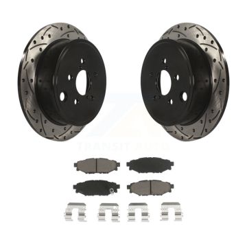 Rear Drilled Slot Brake Rotors Ceramic Pad Kit For Subaru Impreza Forester Outback Legacy KDC-100798
