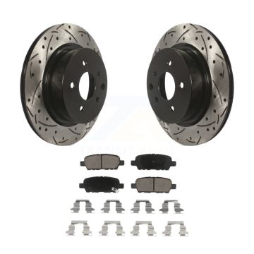 Rear Drill Slot Brake Rotor Ceramic Pad Kit For INFINITI Nissan Maxima G37 QX50 EX35 370Z KDC-100812
