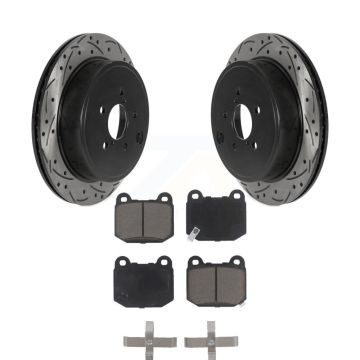 Rear Coated Drilled Slotted Disc Brake Rotor And Ceramic Pad Kit For Subaru BRZ Toyota 86 KDC-100814