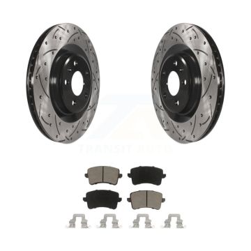 Rear Coat Drill Slot Disc Brake Rotor Ceramic Pad Kit For Audi Q5 S4 A4 Quattro S5 SQ5 A5 KDC-100816