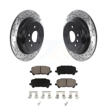 Rear Coat Drill Slot Disc Brake Rotors Ceramic Pad Kit For Honda Pilot Ridgeline Passport KDC-100817