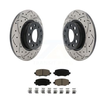 Rear Coated Drilled Slotted Disc Brake Rotors Ceramic Pad Kit For Jeep Renegade Fiat 500X KDC-100819