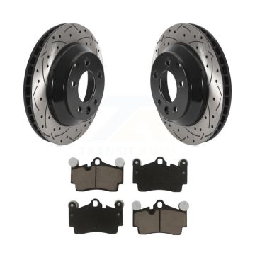 Rear Drilled Slot Disc Brake Rotor Ceramic Pad Kit For Audi Q7 Porsche Cayenne Volkswagen KDC-100820