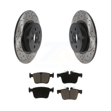Rear Drilled Slot Disc Brake Rotors Ceramic Pad Kit For 2016-2019 Land Rover Range Evoque KDC-100821