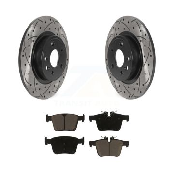 Rear Drill Slot Brake Rotors Ceramic Pad Kit For Land Rover Discovery Sport Jaguar E-Pace KDC-100822