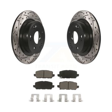 Rear Coated Drilled Slotted Disc Brake Rotor And Ceramic Pad Kit For 2016-2022 Honda HR-V KDC-100823