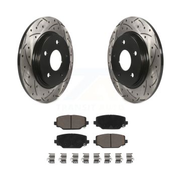 Rear Coated Drilled Slotted Disc Brake Rotors And Ceramic Pad Kit For Dodge Grand Caravan KDC-100826