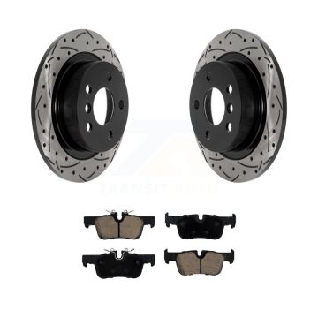 Rear Drilled Slot Brake Rotor & Ceramic Pad Kit For Mini Cooper Countryman Clubman BMW i3 KDC-100827