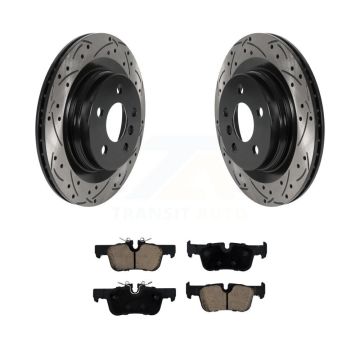 Rear Drill Slot Brake Rotors Ceramic Pad Kit For BMW X1 Mini X2 Cooper Countryman Clubman KDC-100828