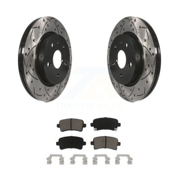 Rear Drilled Slot Brake Rotors Ceramic Pad Kit For Chevrolet Buick Malibu Impala LaCrosse KDC-100831