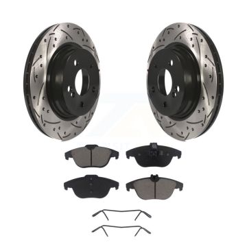 Rear Drilled Slot Brake Rotors Ceramic Pad Kit For Mercedes-Benz C300 C350 E350 C250 E550 KDC-100832