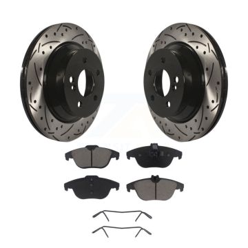 Rear Drilled Slot Disc Brake Rotor & Ceramic Pad Kit For Mercedes-Benz GLK350 GLK250 E350 KDC-100834