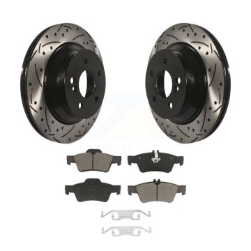 Rear Drill Slot Brake Rotors Ceramic Pad Kit For Mercedes-Benz E350 E400 E320 E500 CLS550 KDC-100835