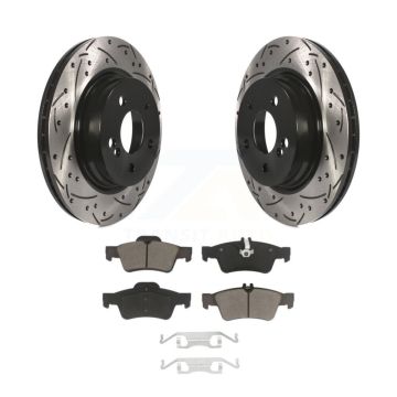 Rear Coated Drilled Slotted Disc Brake Rotors And Ceramic Pads Kit For Mercedes-Benz E550 KDC-100836