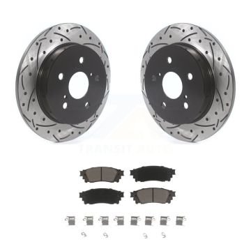 Rear Drill Slot Brake Rotors Ceramic Pad Kit For Toyota RAV4 Camry Lexus C-HR NX300 Cross KDC-100838