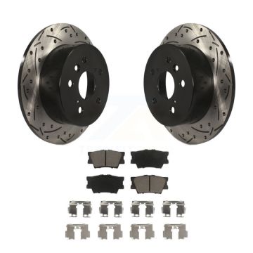 Rear Coat Drill Slot Disc Brake Rotor Ceramic Pad Kit For Toyota Camry Lexus ES350 Avalon KDC-100840