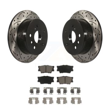 Rear Drilled Slot Brake Rotors Ceramic Pad Kit For Toyota Camry Lexus ES350 Avalon ES300h KDC-100841