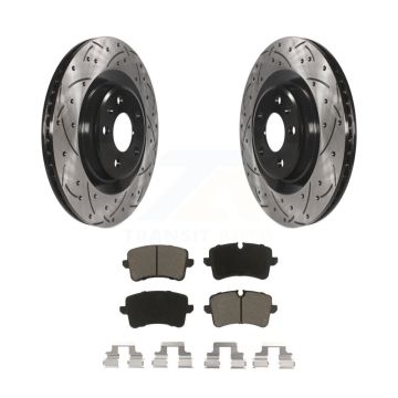 Rear Drill Slot Disc Brake Rotors Ceramic Pad Kit For Audi Porsche Macan A6 Quattro A7 A8 KDC-100845