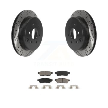 Rear Drilled Slot Brake Rotor & Ceramic Pad Kit For Nissan Frontier Xterra Suzuki Equator KDC-100855
